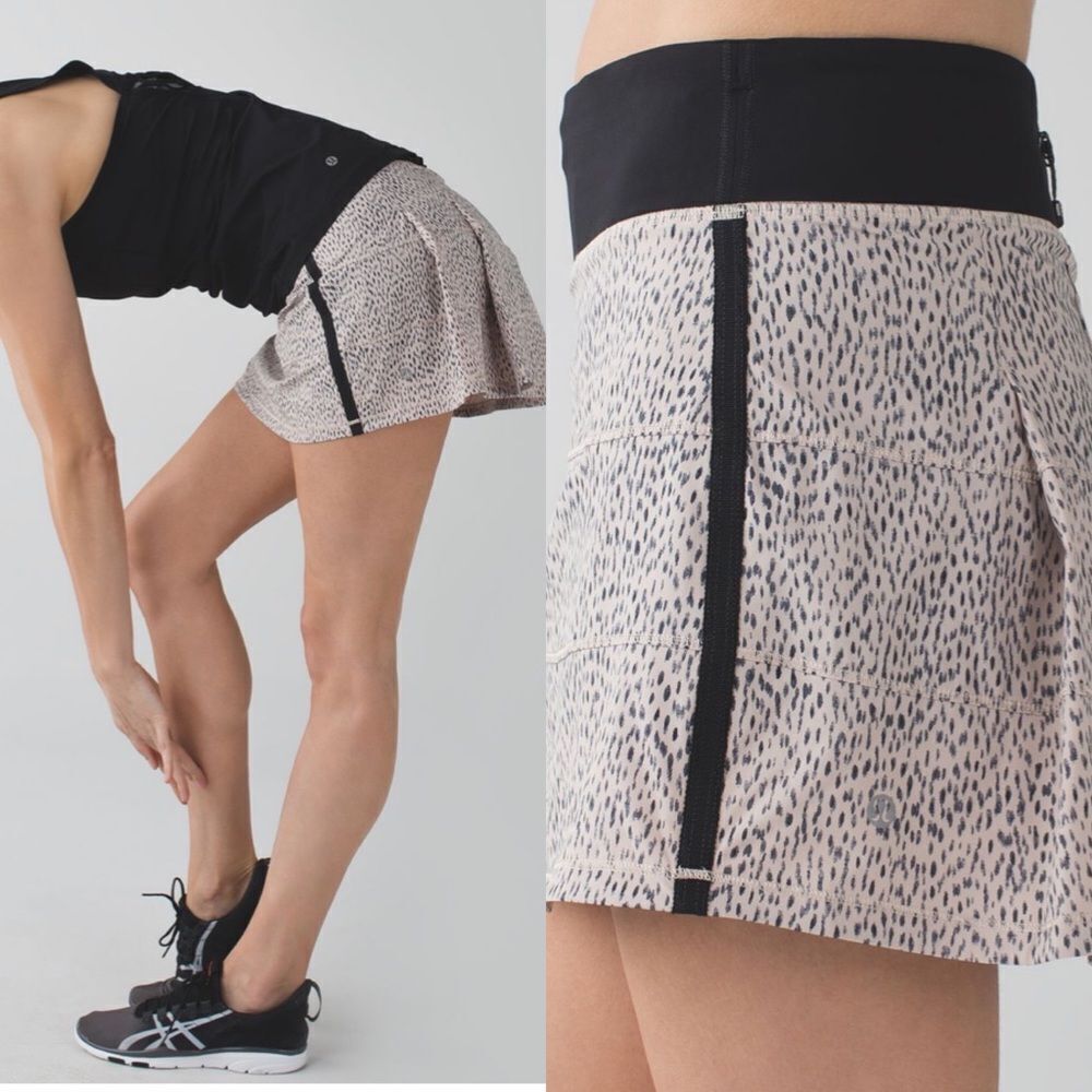 Lululemon Pace Rival Skirt II Dottie Dash Grain Black /‎ Black Women’s 4